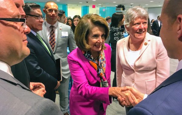 House Speaker Nancy Pelosi greets WineAmerica members